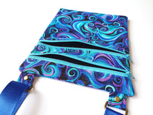 Load image into Gallery viewer, Retro spiral small double zipper crossbody fabric bag for women and teenage girls, cell phone purse, travel bag, Christmas gift for daughter