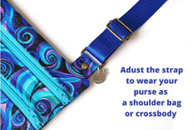 Load image into Gallery viewer, Retro spiral small double zipper crossbody fabric bag for women and teenage girls, cell phone purse, travel bag, Christmas gift for daughter