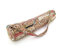 Load image into Gallery viewer, Handmade Yoga bag with zipper, yoga mat carrier, yoga mat bag for men or women, London map print yoga tote, gift for yoga lover, yogi gift