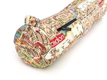 Load image into Gallery viewer, Handmade Yoga bag with zipper, yoga mat carrier, yoga mat bag for men or women, London map print yoga tote, gift for yoga lover, yogi gift