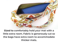 Load image into Gallery viewer, Handmade Yoga mat carrier for women, womens yoga mat bag with zipper, yoga mat tote, pilates mat bag, gift for yoga lover, yogi gift for her