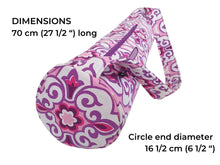 Load image into Gallery viewer, Handmade Yoga bag for women, womens yoga mat carrier with zipper, yoga tote, pilates mat bag, gift for yoga lover, yogi gift, pink purple