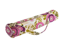 Load image into Gallery viewer, Handmade Yoga mat bag with zipper, floral yoga mat carrier, womens yoga mat holder with zipper pocket, yoga bag, yoga gifts for yoga lover

