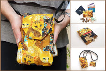 Load image into Gallery viewer, Womens minimalist small wallet for cat lover, cat fabric slim wallet for women, teen wallet, pocket wallet, business card credit card holder