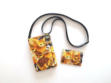 Load image into Gallery viewer, Womens minimalist small wallet for cat lover, cat fabric slim wallet for women, teen wallet, pocket wallet, business card credit card holder