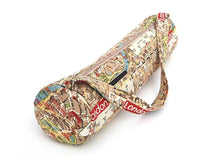Load image into Gallery viewer, Handmade Yoga bag with zipper, yoga mat carrier, yoga mat bag for men or women, London map print yoga tote, gift for yoga lover, yogi gift