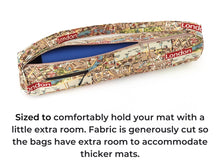 Load image into Gallery viewer, Handmade Yoga bag with zipper, yoga mat carrier, yoga mat bag for men or women, London map print yoga tote, gift for yoga lover, yogi gift