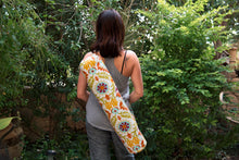 Load image into Gallery viewer, Handmade Yoga mat carrier for women, womens yoga mat bag with zipper, yoga mat tote, pilates mat bag, gift for yoga lover, yogi gift for her