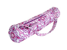Load image into Gallery viewer, Handmade Yoga bag for women, womens yoga mat carrier with zipper, yoga tote, pilates mat bag, gift for yoga lover, yogi gift, pink purple