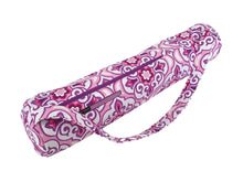 Load image into Gallery viewer, Handmade Yoga bag for women, womens yoga mat carrier with zipper, yoga tote, pilates mat bag, gift for yoga lover, yogi gift, pink purple
