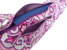 Load image into Gallery viewer, Handmade Yoga bag for women, womens yoga mat carrier with zipper, yoga tote, pilates mat bag, gift for yoga lover, yogi gift, pink purple