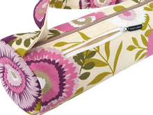 Load image into Gallery viewer, Handmade Yoga mat bag with zipper, floral yoga mat carrier, womens yoga mat holder with zipper pocket, yoga bag, yoga gifts for yoga lover