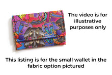 Load image into Gallery viewer, Womens minimalist small wallet for dog lover, dog fabric slim wallet for women, teen wallet, pocket wallet, business card credit card holder