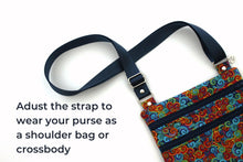 Load image into Gallery viewer, Colorful spiral fabric small crossbody bag for women and teenage girls, double zipper cell phone purse, small travel bag, gift for daughter