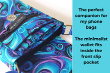 Load image into Gallery viewer, Mini wallet for women and teenage girls, retro swirl fabric small minimalist wallet, teen wallet, pocket wallet, credit card holder pouch