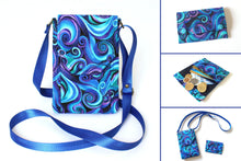 Load image into Gallery viewer, Mini wallet for women and teenage girls, retro swirl fabric small minimalist wallet, teen wallet, pocket wallet, credit card holder pouch