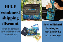 Load image into Gallery viewer, Black vegan leather and marble fabric crossbody purse for women, womens medium sized faux leather cross body everyday bag with zipper