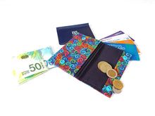 Load image into Gallery viewer, Minimalist mini wallet for women and teenage girls, colorful swirl fabric small wallet, teen wallet, pocket wallet, credit card holder