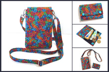 Load image into Gallery viewer, Minimalist mini wallet for women and teenage girls, colorful swirl fabric small wallet, teen wallet, pocket wallet, credit card holder