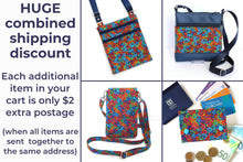 Load image into Gallery viewer, Colorful spiral fabric small crossbody bag for women and teenage girls, double zipper cell phone purse, small travel bag, gift for daughter