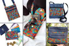 Load image into Gallery viewer, Colorful spiral fabric small crossbody bag for women and teenage girls, double zipper cell phone purse, small travel bag, gift for daughter