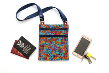 Load image into Gallery viewer, Colorful spiral fabric small crossbody bag for women and teenage girls, double zipper cell phone purse, small travel bag, gift for daughter