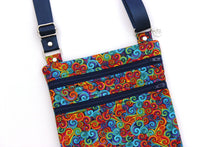 Load image into Gallery viewer, Colorful spiral fabric small crossbody bag for women and teenage girls, double zipper cell phone purse, small travel bag, gift for daughter