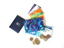Load image into Gallery viewer, Mini wallet for women and teenage girls, retro swirl fabric small minimalist wallet, teen wallet, pocket wallet, credit card holder pouch
