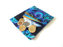 Load image into Gallery viewer, Mini wallet for women and teenage girls, retro swirl fabric small minimalist wallet, teen wallet, pocket wallet, credit card holder pouch