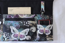 Load image into Gallery viewer, Butterfly Half Apron with Pockets - Vendor Apron with Zipper Pocket - Waist Apron - Craft Show Apron - Farmers Market Apron - Money Apron