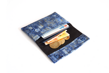 Load image into Gallery viewer, Blue fabric small minimalist wallet - front pocket card holder wallet