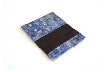 Load image into Gallery viewer, Blue fabric small minimalist wallet - front pocket card holder wallet
