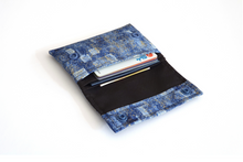 Load image into Gallery viewer, Blue fabric small minimalist wallet - front pocket card holder wallet
