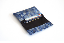 Load image into Gallery viewer, Blue fabric small minimalist wallet - front pocket card holder wallet