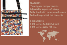 Load image into Gallery viewer, small crossbody bag - world cities travel sign print - Tracey Lipman
