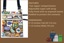 Load image into Gallery viewer, small crossbody bag - travel labels fabric travel bag - Tracey Lipman