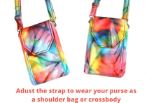 Load image into Gallery viewer, Phone Bag - tie dye batiq fabric cell phone crossbody / shoulder purse - Tracey Lipman