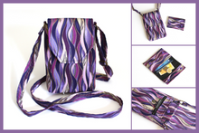 Load image into Gallery viewer, Purple fabric small minimalist wallet for her - slim wallet for women