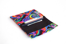 Load image into Gallery viewer, Colorful retro spiral fabric small minimalist wallet - mini wallet