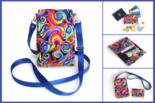 Load image into Gallery viewer, Colorful retro spiral fabric small minimalist wallet - mini wallet