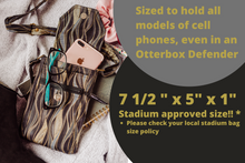 Load image into Gallery viewer, Black cell phone bag with adjustable strap -small crossbody / shoulder bag