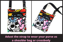 Load image into Gallery viewer, Small crossbody bag for women and girls - Colorful Skull Phone Bag - Tracey Lipman