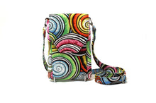 Load image into Gallery viewer, cross body cell phone purse - colorful spiral shell fabric phone bag - Tracey Lipman