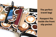 Load image into Gallery viewer, Minimalist crossbody cell phone bag - coffee lover gift