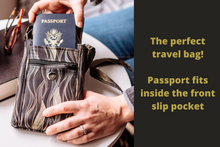 Load image into Gallery viewer, Black cell phone bag with adjustable strap -small crossbody / shoulder bag