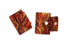 Load image into Gallery viewer, Orange marble fabric loyalty and credit card holder wallet for women