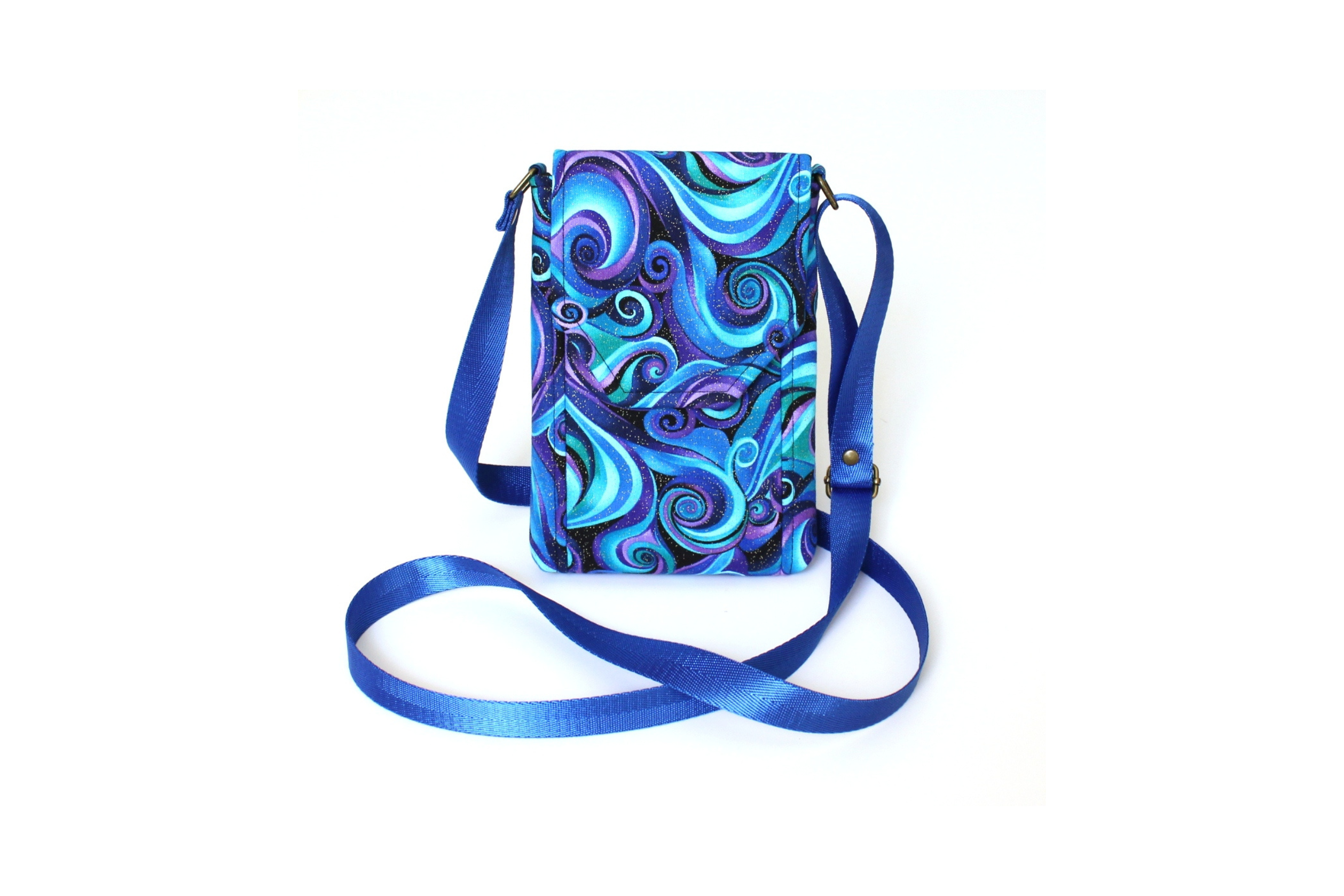 Cross body cell phone purse - colorful spiral shell fabric phone bag –  Tracey Lipman