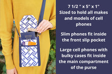 Load image into Gallery viewer, Israel flag crossbody cell phone purse - Star of David phone bag
