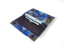 Load image into Gallery viewer, Blue fabric minimalist wallet - small card and cash wallet for women
