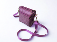 Load image into Gallery viewer, Purple vegan faux leather small crossbody bag for women
